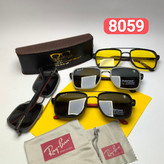 عینک آفتابی ریبن فراری Ray ban Ferrari مدل 805901 پلاریزه فلزی مردانه + پک هدیه لوازم جانبی کیسه و دستمال