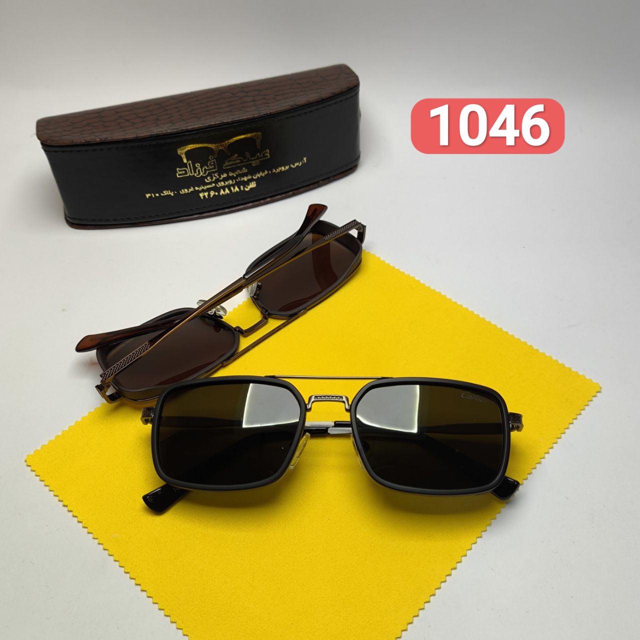 عینک آفتابی مردانه کارتیر Cartier مدل 104603 پلاریزه فلزی + پک هدیه لوازم جانبی