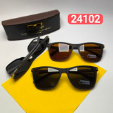 عینک آفتابی مردانه پرسل Persol مدل 2410203 پلاریزه کائوچو پایه فلزی + پک هدیه لوازم جانبی
