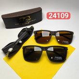 عینک آفتابی مردانه پرسل Persol مدل 2410903 پلاریزه کائوچو پایه فلزی + پک هدیه لوازم جانبی