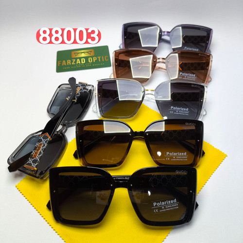 عینک آفتابی زنانه گوچی Gucci مدل 8800303 کائوچو پلاریزه + هدیه لوازم جانبی