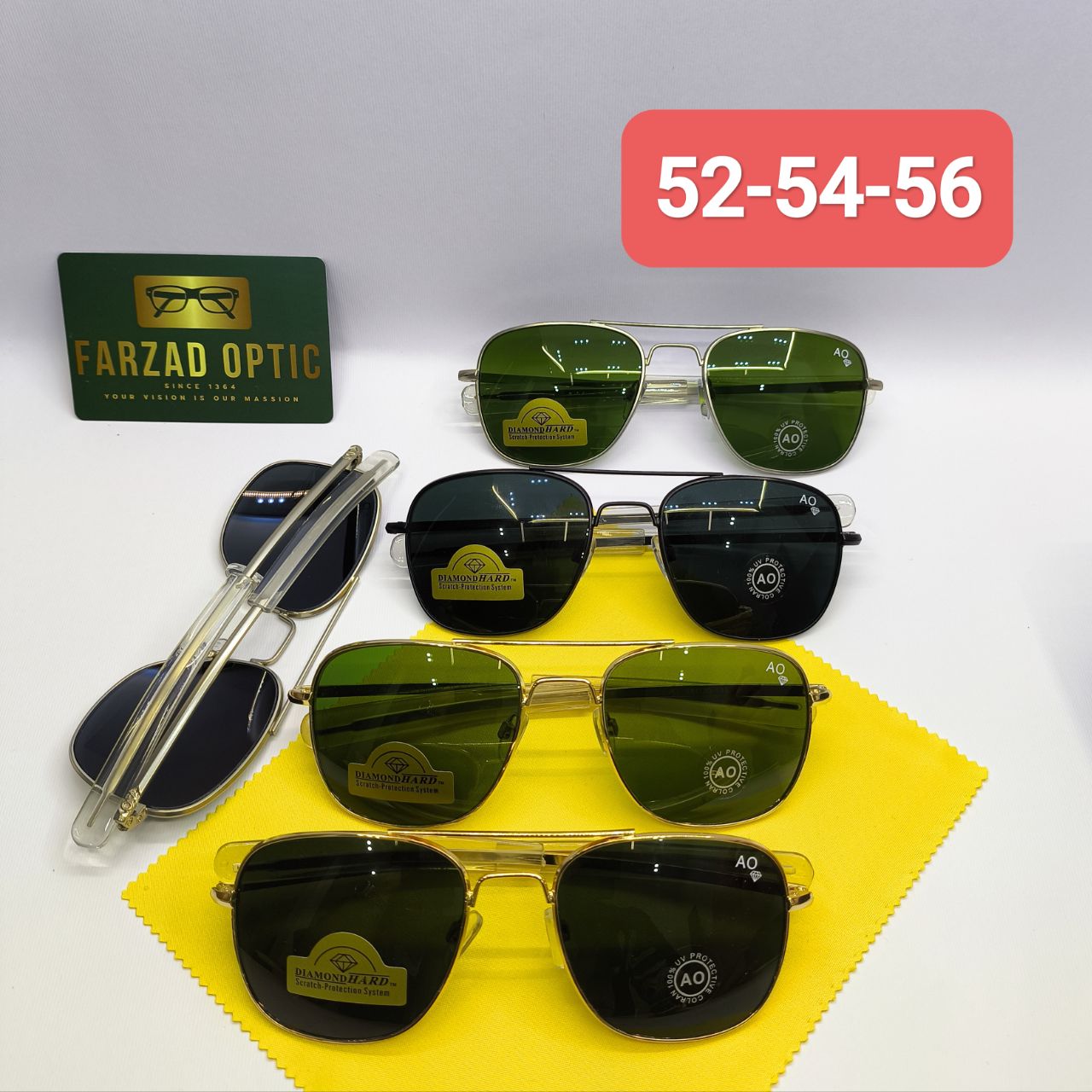 عینک آفتابی AO آمریکن اپتیکال American Optical مدل 5603 عدسی شیشه سایز بزرگ