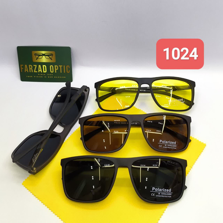عینک آفتابی پلیس Police مدل 1024کائوچو TR90 پلاریزه uv400 پایه فلز