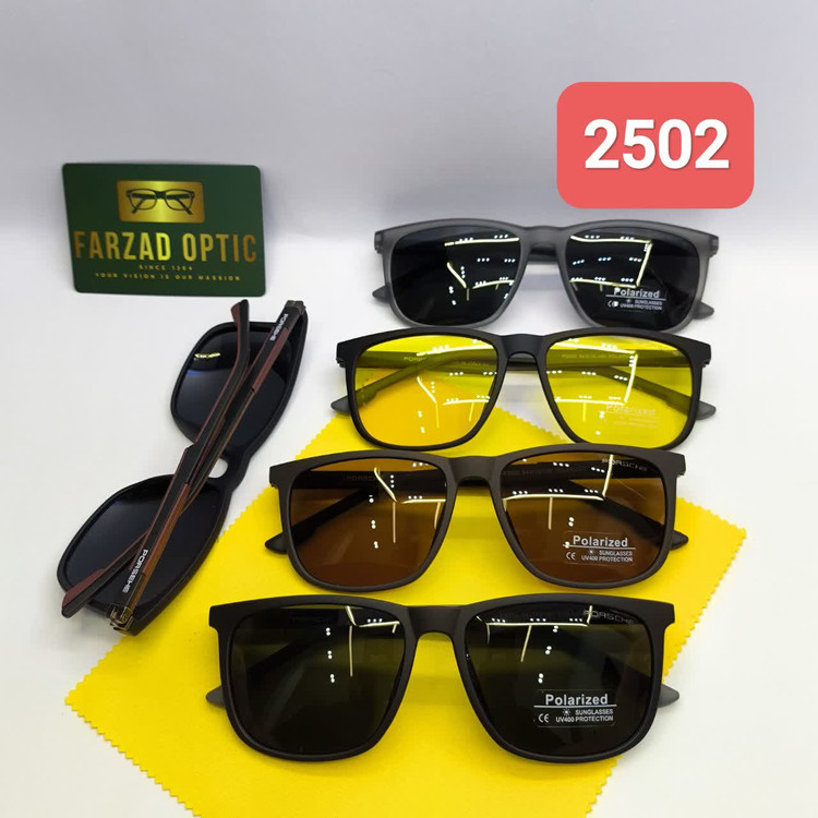 عینک آفتابی پورش Porsche مدل 2502 کائوچو TR90 پلاریزه uv400 پایه 180 فلزی