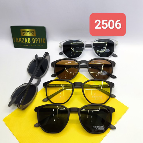 عینک آفتابی پورش Porsche مدل 2506 کائوچو TR90 پلاریزه uv400 پایه 180 فلزی