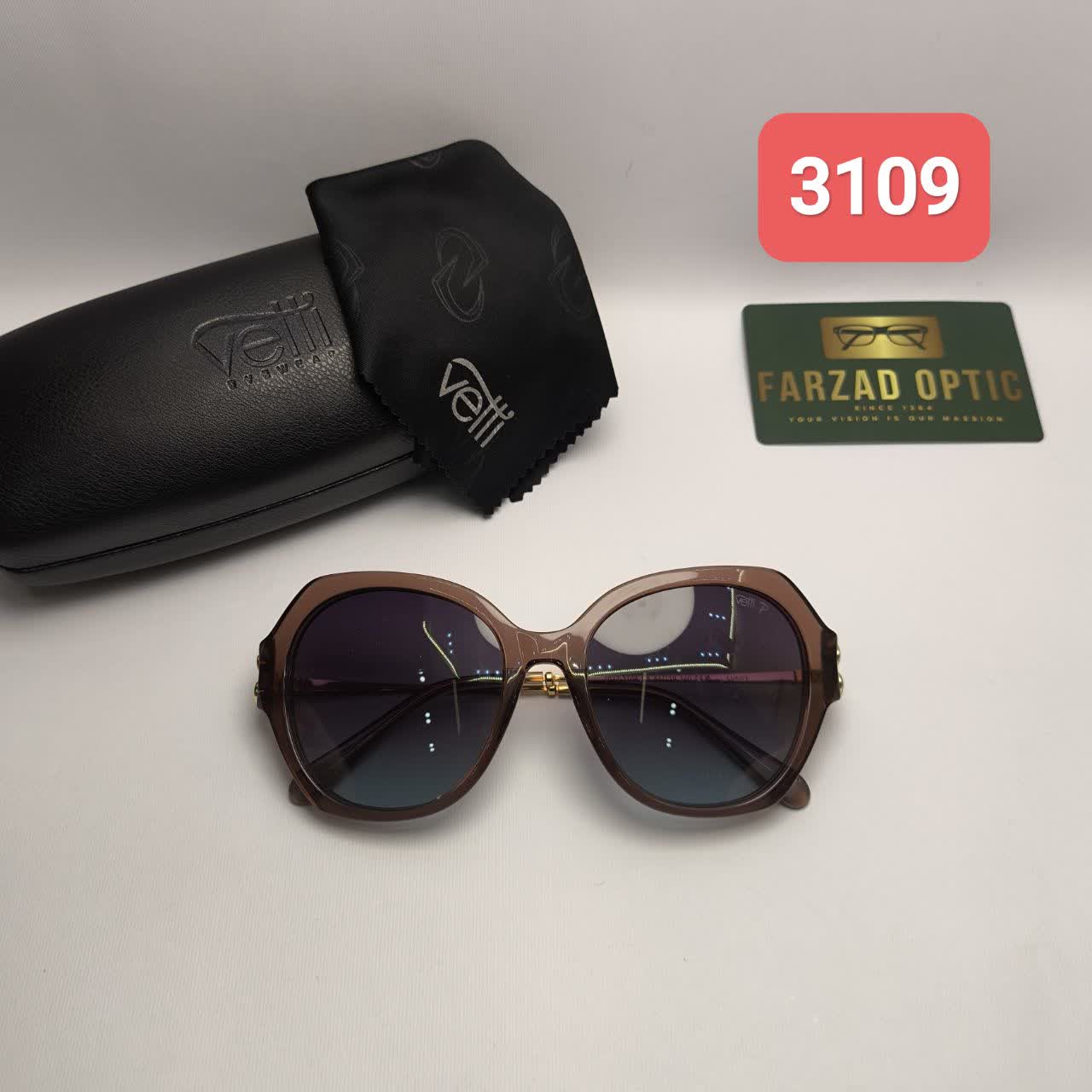 عینک آفتابی وتی Vetti مدل 3109 اورجینال | پلاریزه UV400 فریم کائوچو استات همراه با پک اصلی و ضمانت اصالت