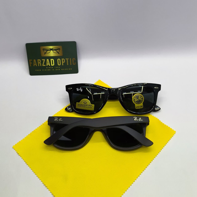 عینک آفتابی ریبن Ray ban مدل ویفری سایز کوچیک عدسی شیشه دیاموند