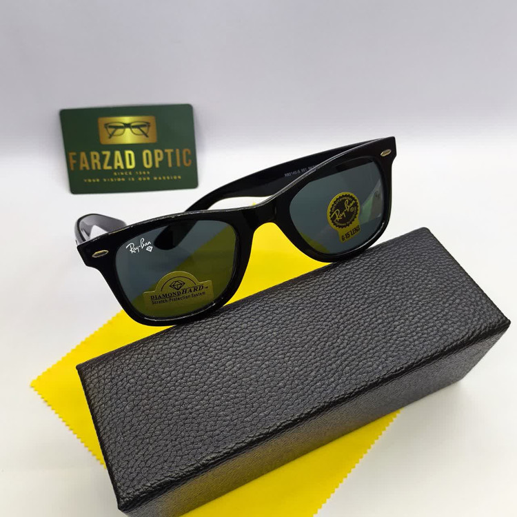 عینک آفتابی ریبن Ray ban مدل ویفری سایز کوچیک عدسی شیشه دیاموند
