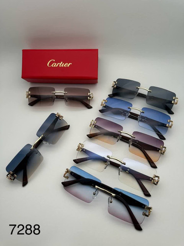 عینک آفتابی کارتیر Cartier مدل 2288 فلزی بدونه فریم فانتزی فشن