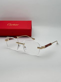 عینک آفتابی کارتیر Cartier مدل 2286 فلزی uv400 بدونه فریم فانتزی فشن