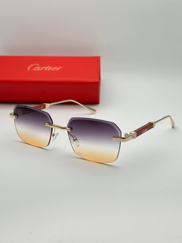 عینک آفتابی کارتیر Cartier مدل 2286 فلزی uv400 بدونه فریم فانتزی فشن