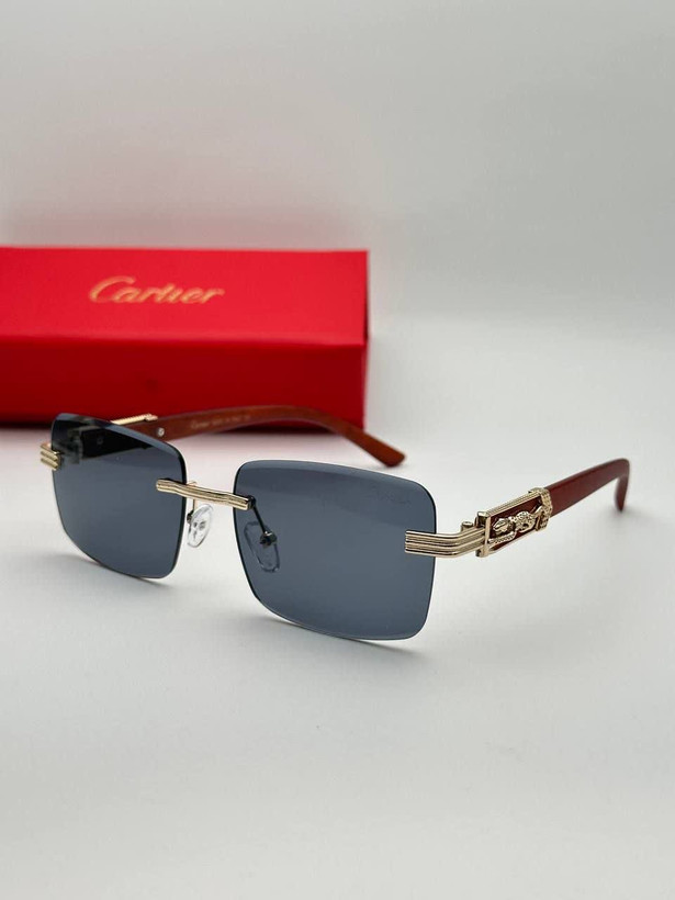 عینک آفتابی کارتیر Cartier مدل 2266 فلزی uv400 بدونه فریم فانتزی فشن