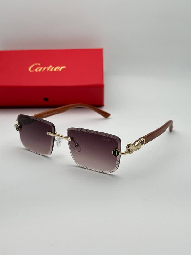 عینک آفتابی کارتیر Cartier مدل 22322 فلزی uv400 بدونه فریم فانتزی فشن