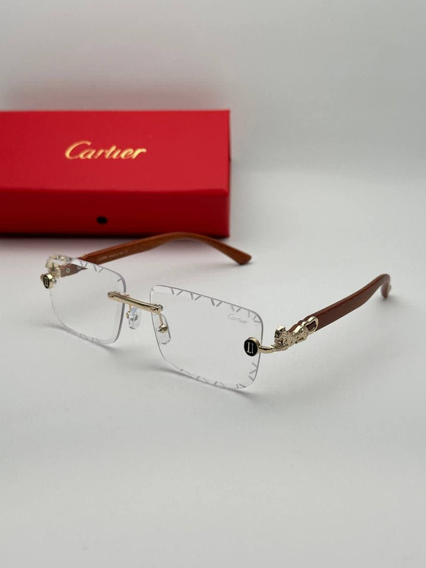 عینک آفتابی کارتیر Cartier مدل 22322 فلزی uv400 بدونه فریم فانتزی فشن