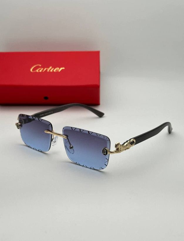 عینک آفتابی کارتیر Cartier مدل 22322 فلزی uv400 بدونه فریم فانتزی فشن
