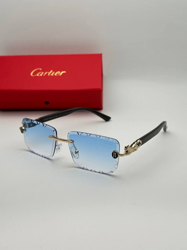 عینک آفتابی کارتیر Cartier مدل 22322 فلزی uv400 بدونه فریم فانتزی فشن