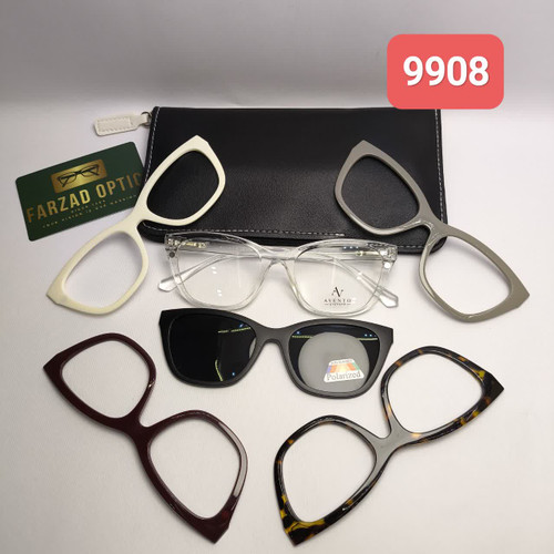 عینک پنج کاوره اونتو Avento مدل 9908 | عینک طبی کاوردار | کائوچو TR90 سبک پلاریزه به همراه کیس